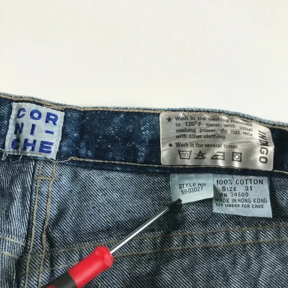 New Vintage Corniche Jeans Mens 31 Medium Blue Mineral Wash Straight Leg - Picture 3 of 11